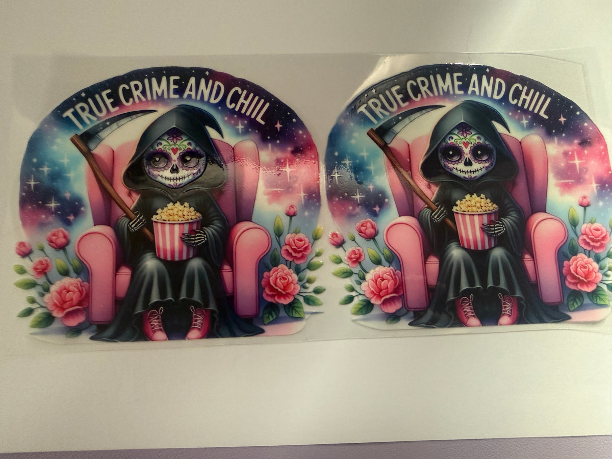 True crime and chill- 16oz cup wrap