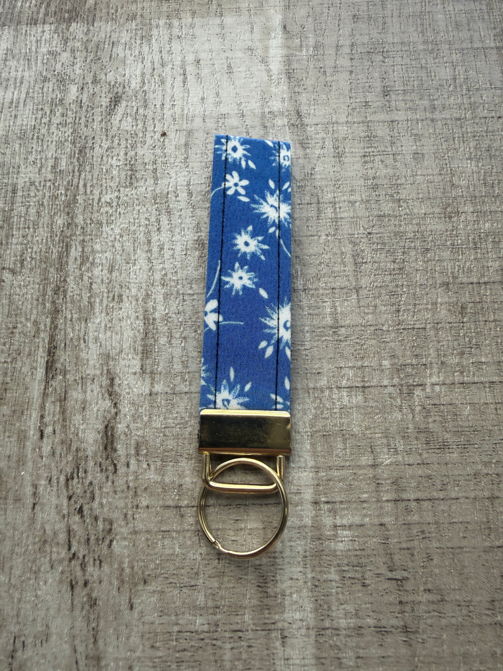 Blue floral Fob Keyring