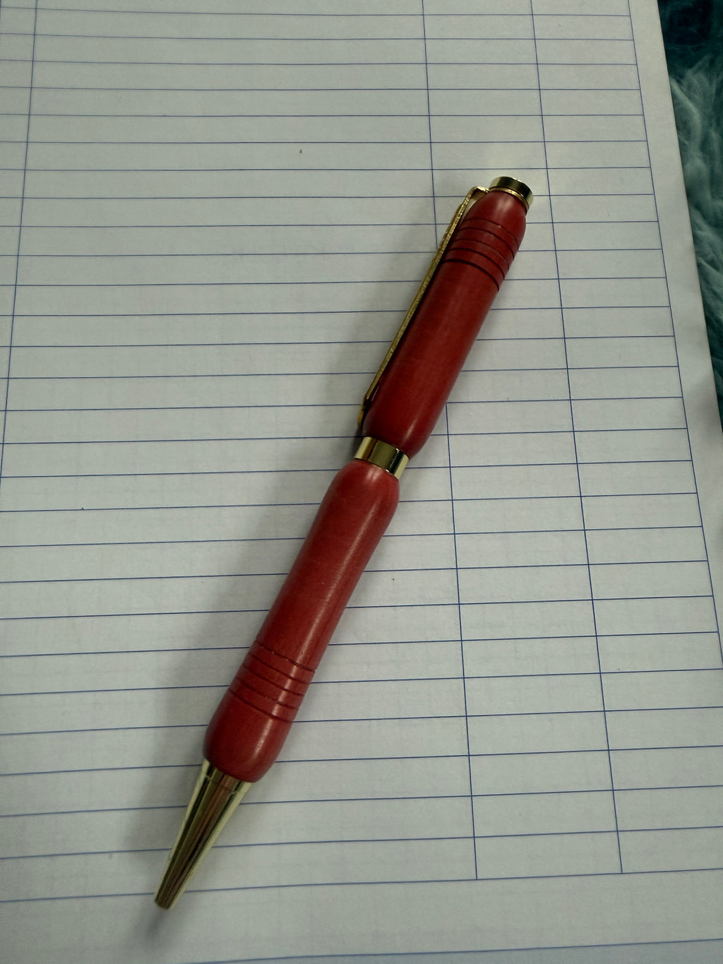 Handcrafted Rose wood pen with golf club clip