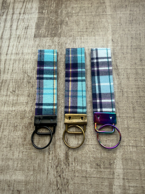 Blue & Navy Plaid Keychain