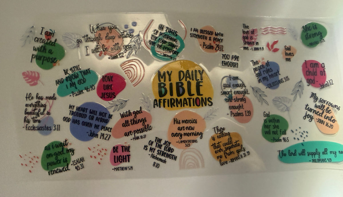 Bible affirmations 16oz cup wrap