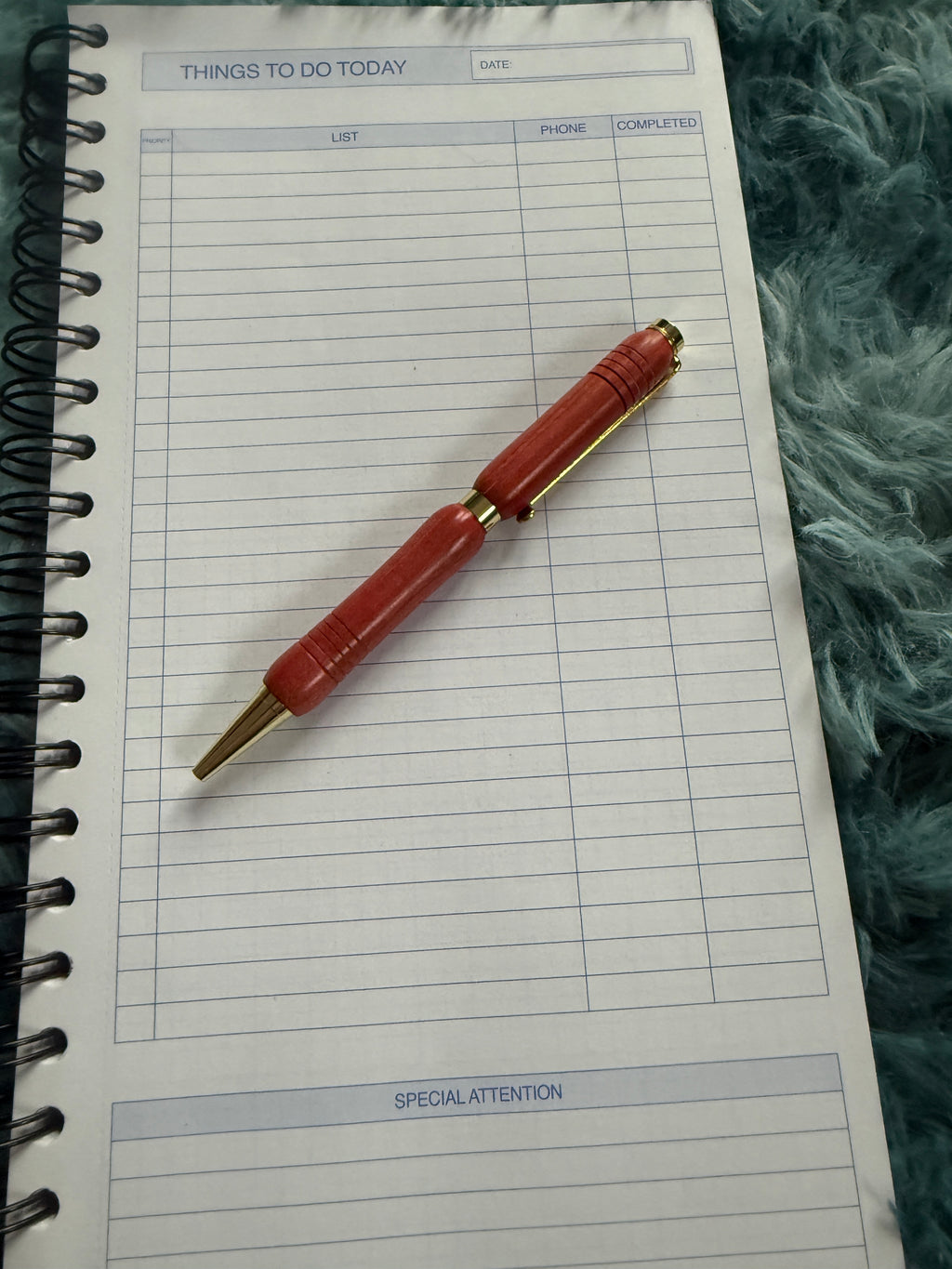Handcrafted Rose wood pen with golf club clip
