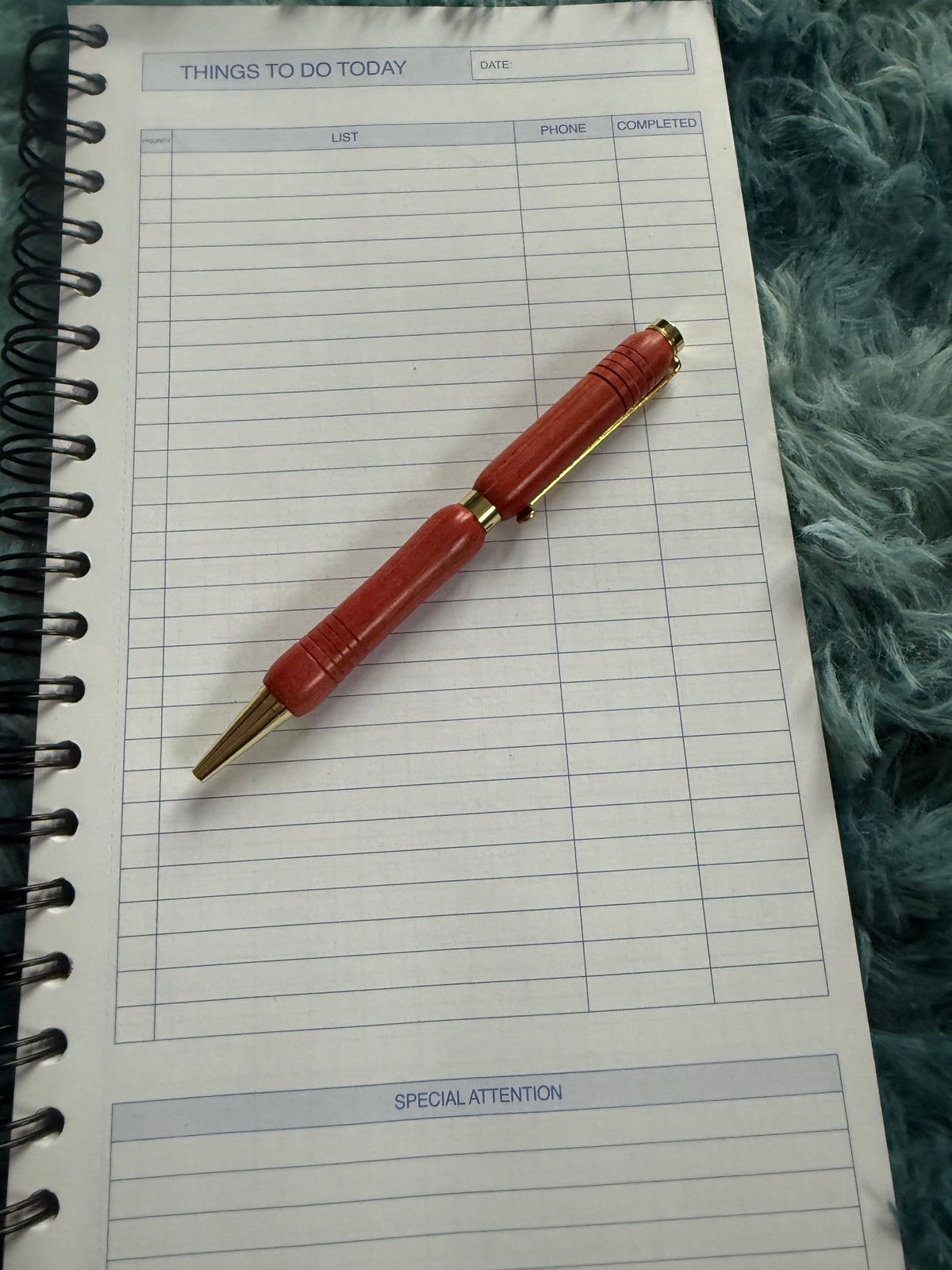 Handcrafted Rose wood pen with golf club clip