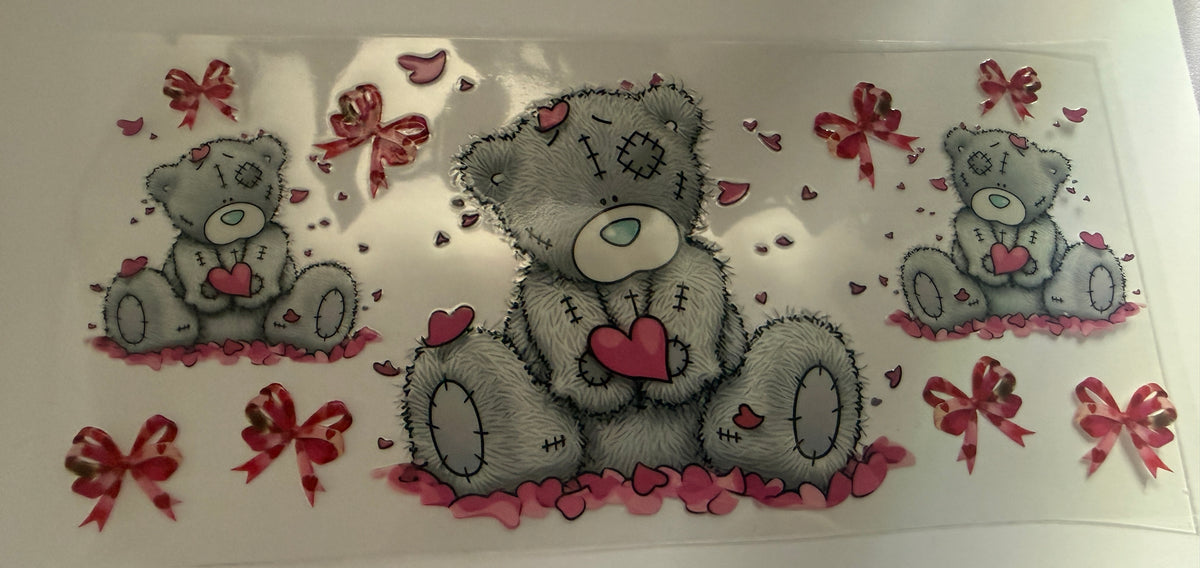 Teddy hearts 16oz cup wrap
