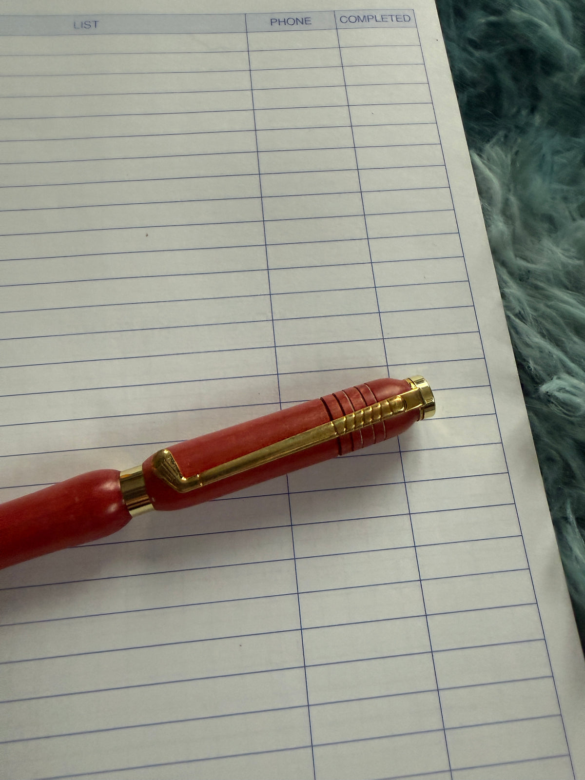 Handcrafted Rose wood pen with golf club clip