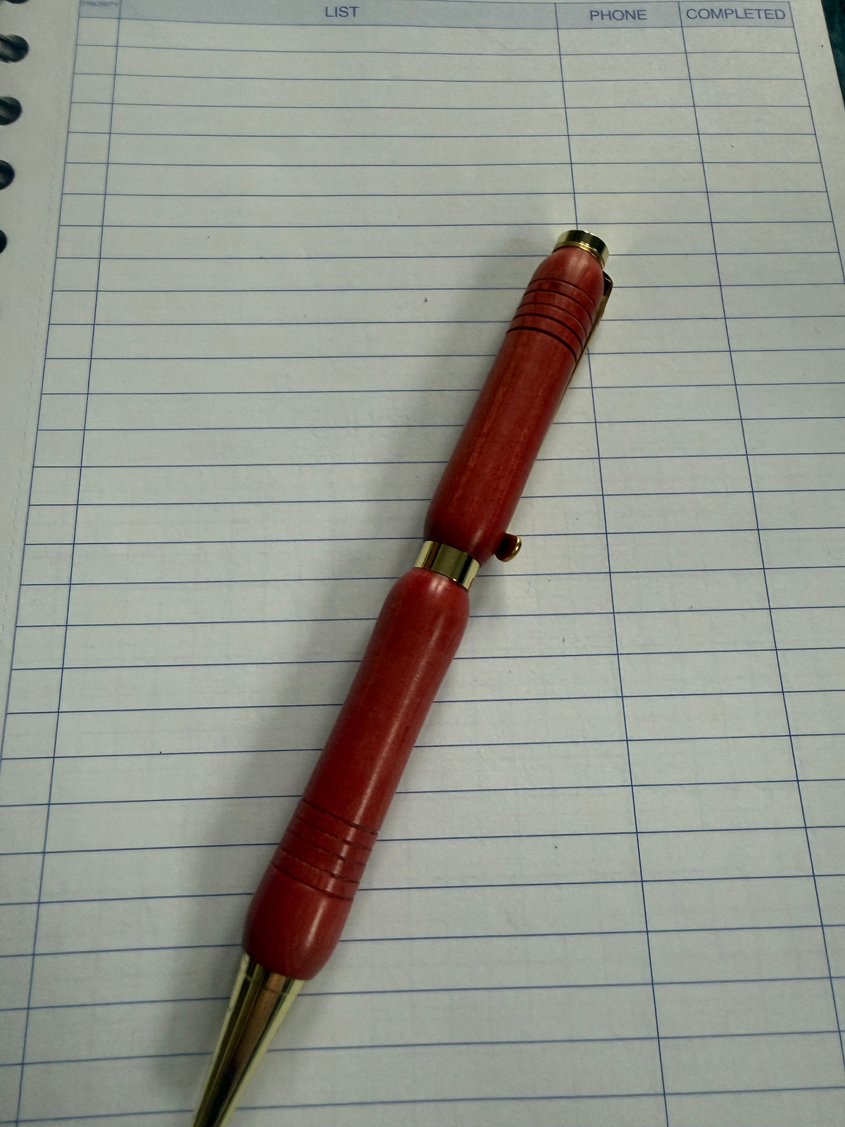 Handcrafted Rose wood pen with golf club clip