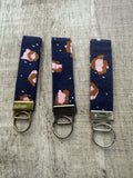 Navy & pink leopard Keychain