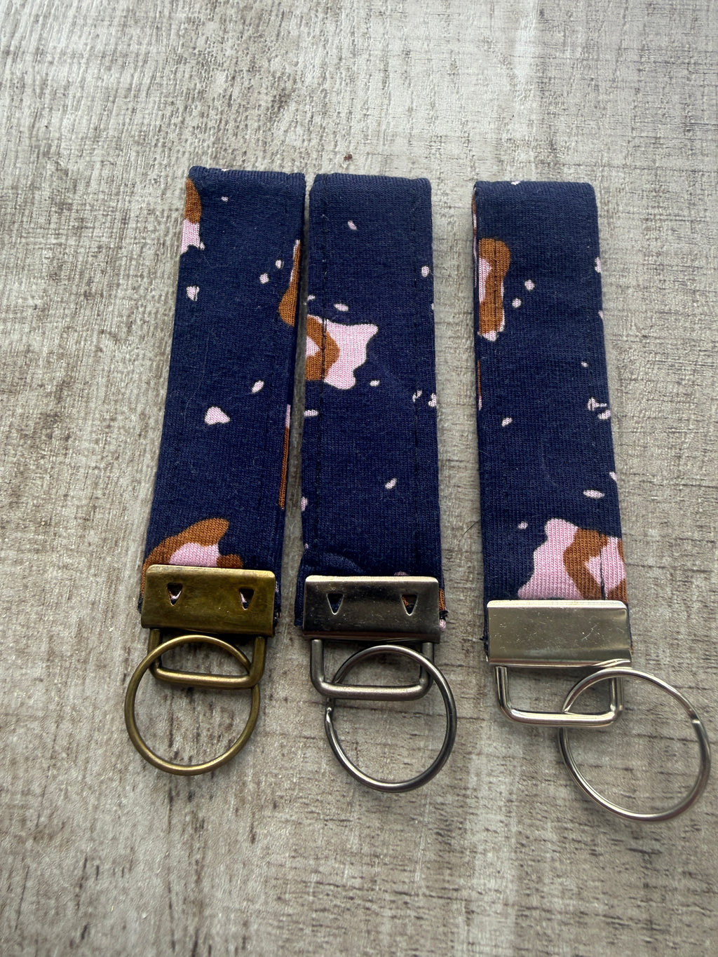 Navy & pink leopard Keychain