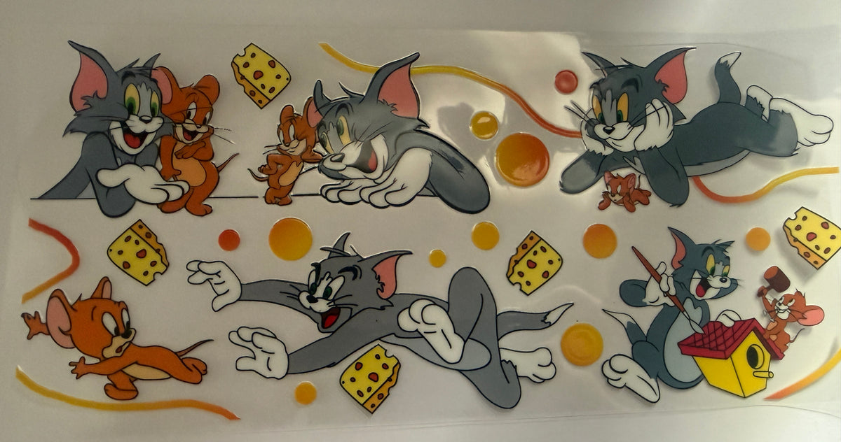 Cat and mouse, 16oz cup wrap
