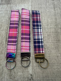 Pink & Purple Plaid wristlet